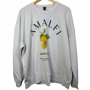 Wild Fable Amalfi Lemon Coast Embroidered Sweatshirt White Size XL